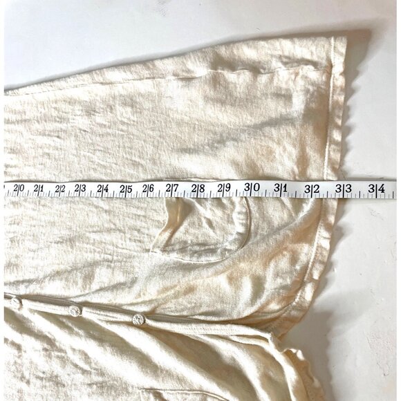 JW Pete & Greta Women's Sleeveless Beige Linen Button Down Long Cardigan Size S - Picture 5 of 9